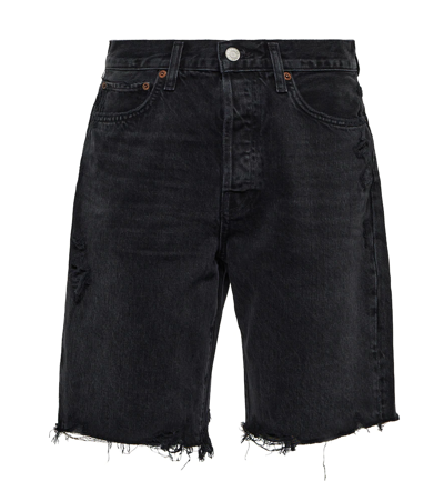 Agolde Riley High Rise Slim Leg Shorts In Vortex In Multi