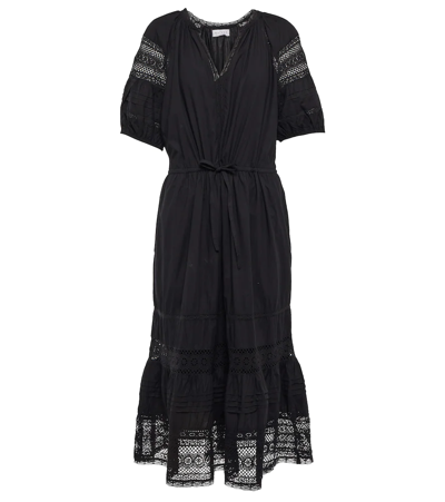 Velvet Andy Cotton Midi Dress In Black