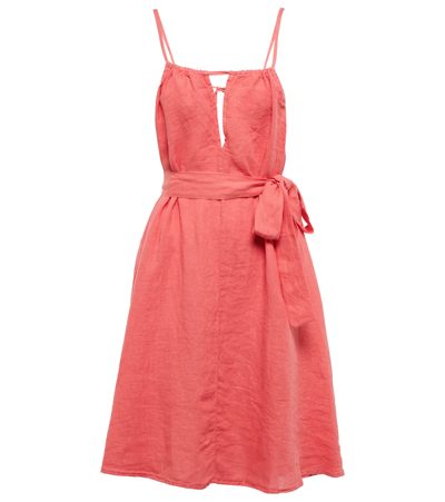 Velvet Dora Linen Minidress In Flirt