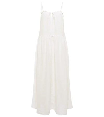 Velvet Farrah Cotton And Silk Maxi Dress In Ecru Cream