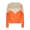 Isabel Marant Étoile Two-tone Cotton Blend Houston Sweatshirt  Nd Isabel Marant Etoile Donna 36f In Orange