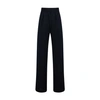 Max Mara Matilde Stripe High Waist Wool Blend Trousers In Blu Marino