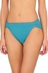 Natori Bliss French Cut Brief Panty Underwear With Lace Trim In Lake