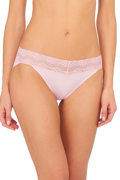 Natori Bliss Perfection Soft & Stretchy V-kini Panty Underwear In Ribbon Pink/peach Pink