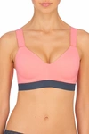 Natori Dynamic Anywhere High Impact Underwire Sports Bra In Conch Shell/ash Navy