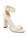 Karl Lagerfeld Women's Ceris Ankle-loop Leather Sandals In Ecru