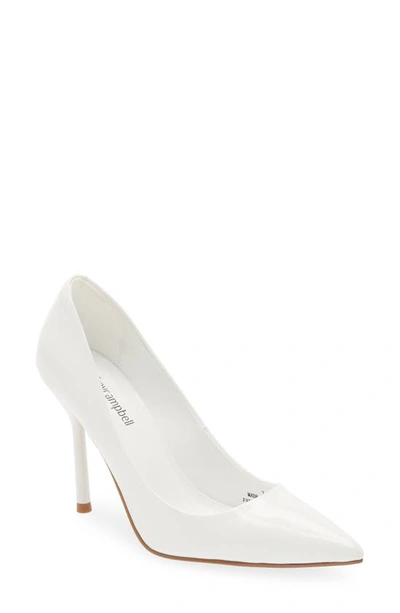 Jeffrey Campbell Trixy Pointed Toe Pump In White Patent