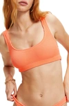 Good American Always Fits Scoop Neck Bikini Top In Orange Cream001