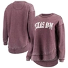 Pressbox Women's Maroon Texas A M Aggies Vintage-like Wash Pullover Sweatshirt In Maroon