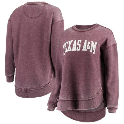 Pressbox Women's Maroon Texas A M Aggies Vintage-like Wash Pullover Sweatshirt