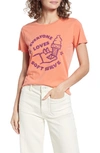 Mother Itty Bitty Goodie Goodie Destroyed Cotton Tee In Orange