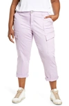 Wit & Wisdom 'ab'solution Roll Cuff Stretch Utility Pants In Orchid Bloom