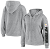 Wear By Erin Andrews Heathered Gray Pittsburgh Steelers Full-zip Hoodie