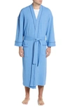 Majestic Waffle Knit Robe In Blue