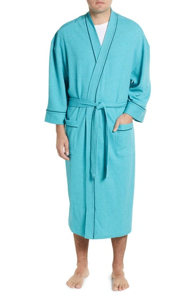 Majestic Waffle Knit Robe In Peacock