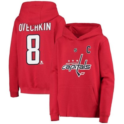 Outerstuff Kids' Big Boys Alexander Ovechkin Red Washington Capitals Player Name And Number Hoodie