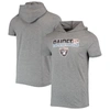 New Era Heathered Gray Las Vegas Raiders Team Brushed Hoodie T-shirt In Gray