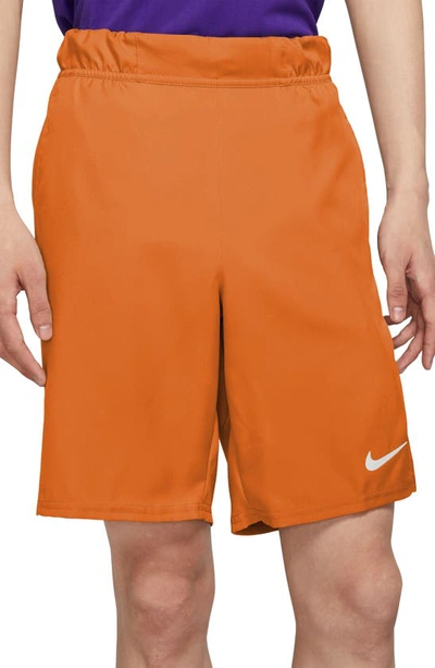 Nike Court Dri-fit Victory Athletic Shorts In Magma Orange/ White
