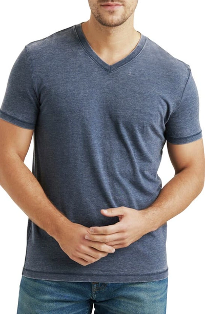 Lucky Brand Venice Burnout V-neck T-shirt In American Navy