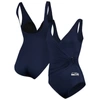 TOMMY BAHAMA TOMMY BAHAMA COLLEGE NAVY SEATTLE SEAHAWKS PEARL CLARA WRAP ONE-PIECE SWIMSUIT