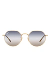 Ray Ban 51mm Gradient Geometric Sunglasses In Arista/ Clear Gradient Blue