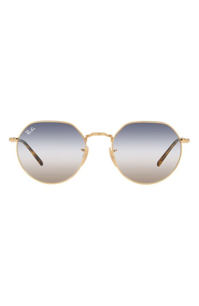 Ray Ban 51mm Gradient Geometric Sunglasses In Arista/ Clear Gradient Blue