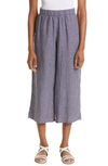 Eileen Fisher Organic Linen Crop Wide Leg Pants In Misty Lilac