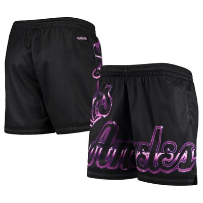 MITCHELL & NESS MITCHELL & NESS BLACK LOS ANGELES LAKERS BIG FACE 4.0 MESH SHORTS