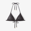 Jimmy Choo Womens S200 Black/black Ariah Logo-print Bikini Top In S200 Black/black