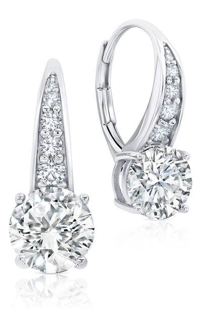 Crislu Cubic Zirconia Pavé Drop Earrings In Platinum