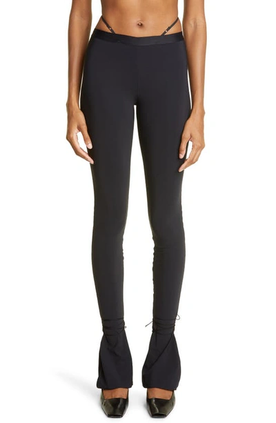 Nensi Dojaka Strappy-waist Flared Leggings In Black