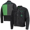 The Wild Collective Black Austin Fc Denim Button-up Jacket In Black