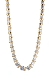 Nadri Freya Deco Cubic Zirconia & Pave Bead Collar Necklace, 16 In Gold