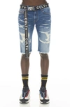 Cult Of Individuality Rocker Belted Denim Shorts In Razor