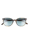 Ray Ban 52mm Gradient Square Sunglasses In Yellow Havana/blue Grey