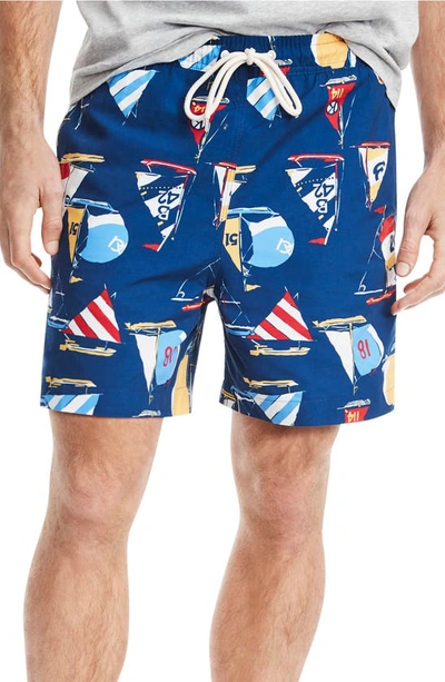 Brooks Brothers Sailboat Swim Trunks In Navy