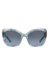 Dolce & Gabbana 54mm Gradient Butterfly Sunglasses In Havana Blue/ Blue Grey