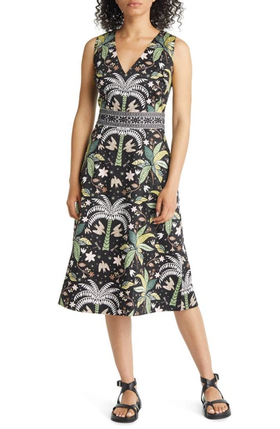 knee length dresses for ladies Women's Midi Dress with Long Kimono Sleeves in Orange Oriental Print