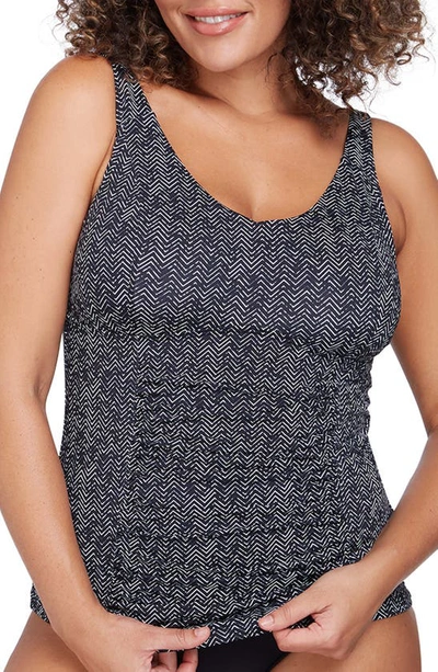 Artesands Plus Size Raphael Underwire Tankini Top In Zigzag