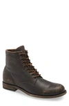 Frye Tyler Plain Toe Boot In Black Brushoff Leather