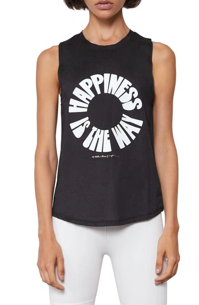Spiritual Gangster Happiness Is The Way Active Muscle Tank In Black