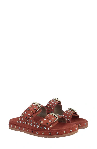 Saint G Chloe Double Buckle Sandals In Burnt Orange