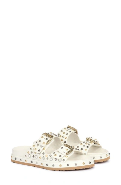 Saint G Chloe Double Buckle Sandals In White