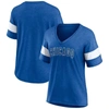 Fanatics Branded Heathered Royal Chicago Cubs Wordmark V-neck Tri-blend T-shirt In Heather Royal