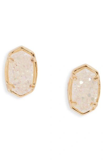 Kendra Scott Emilie Stud Earrings In Gold Iridescent Drusy