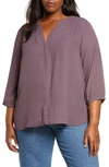 Nydj Semisheer Pintuck Blouse In Port Geo