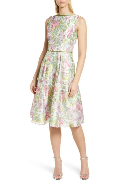 Kay Unger Jackie Floral Print Cocktail Dress In First Blush Multi
