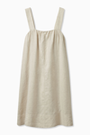 Cos Oversized Gathered Dress In Beige