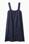 Cos Oversized Gathered Dress In Blue