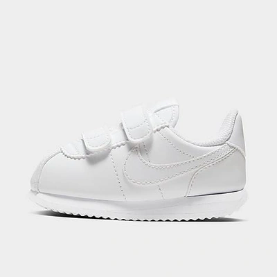 Nike Babies'  Boys' Toddler Cortez Basic Sl Hook-and-loop Casual Shoes In White/white/white
